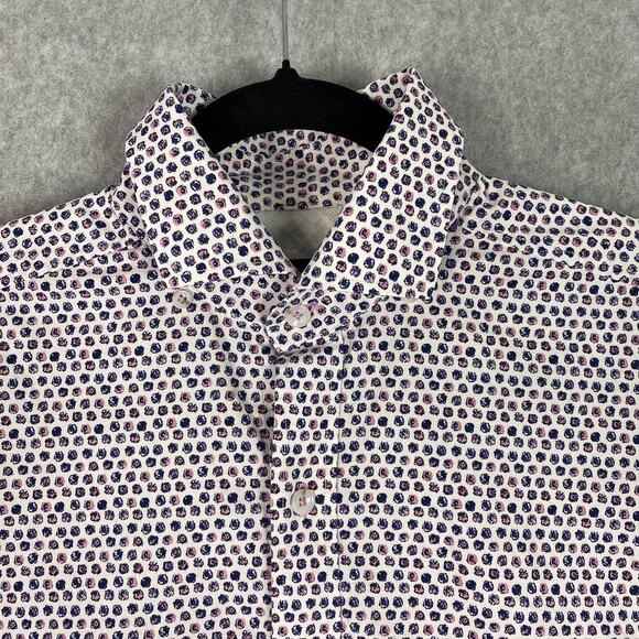 Robert Graham Shirt Mens M Short Sleeve Button Down Rose All Over Print Floral - Picture 1 of 8